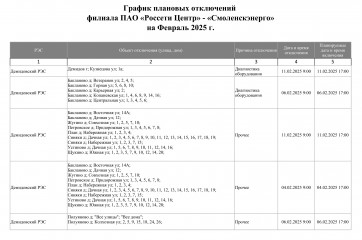 «смоленскэнерго» информирует о проведении плановых ремонтных работ в феврале 2025 года - фото - 1